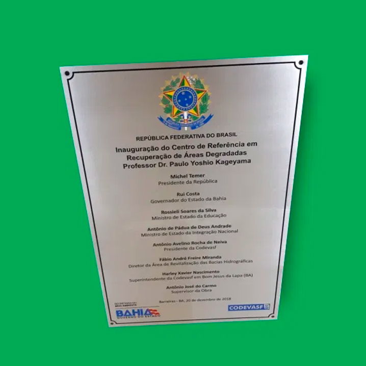 Placa de Inauguração